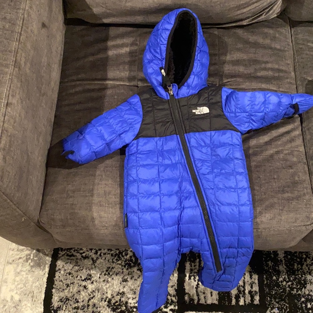 Blue and Black  North Face Snowsuit